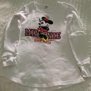 Disney Minnie Mouse Waffle Knit Shirt Size Medium
